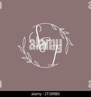 SI wedding initials monogram logo ideas vector graphic Stock Vector