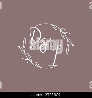 PI wedding initials monogram logo ideas vector graphic Stock Vector
