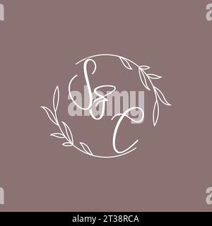 SC wedding initials monogram logo ideas vector graphic Stock Vector