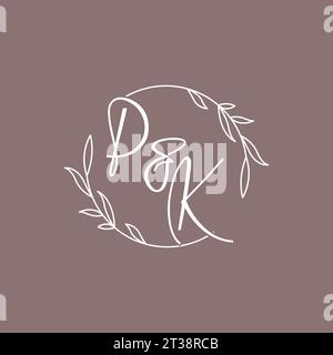 PK wedding initials monogram logo ideas vector graphic Stock Vector