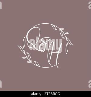 QH wedding initials monogram logo ideas vector graphic Stock Vector