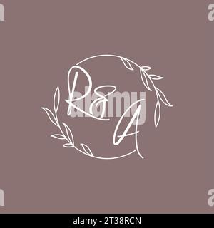 RA wedding initials monogram logo ideas vector graphic Stock Vector