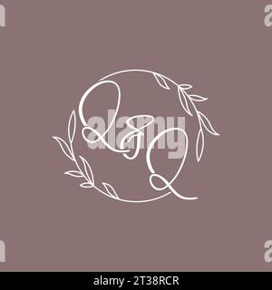 QQ wedding initials monogram logo ideas vector graphic Stock Vector