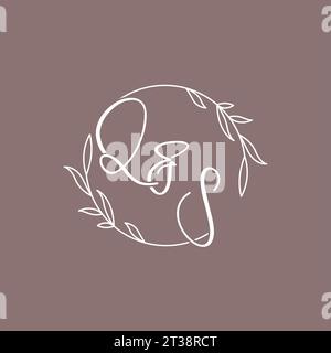 QS wedding initials monogram logo ideas vector graphic Stock Vector