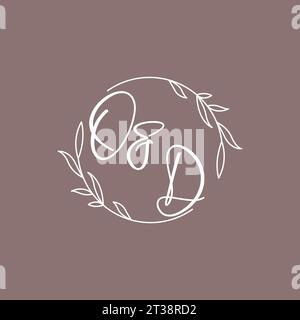 OD wedding initials monogram logo ideas vector graphic Stock Vector