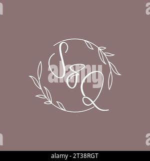SQ wedding initials monogram logo ideas vector graphic Stock Vector