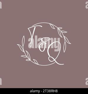 TQ wedding initials monogram logo ideas vector graphic Stock Vector