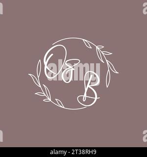 OB wedding initials monogram logo ideas vector graphic Stock Vector