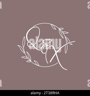QX wedding initials monogram logo ideas vector graphic Stock Vector