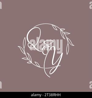 QY wedding initials monogram logo ideas vector graphic Stock Vector