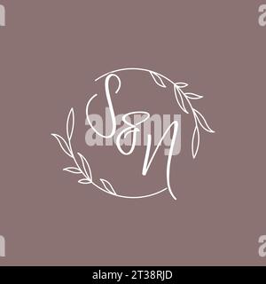 SN wedding initials monogram logo ideas vector graphic Stock Vector