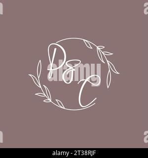 PC wedding initials monogram logo ideas vector graphic Stock Vector