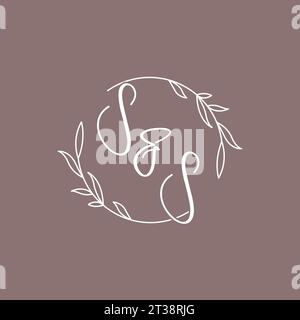 SS wedding initials monogram logo ideas vector graphic Stock Vector