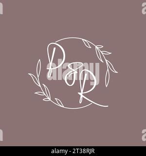 PR wedding initials monogram logo ideas vector graphic Stock Vector