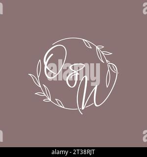 OW wedding initials monogram logo ideas vector graphic Stock Vector