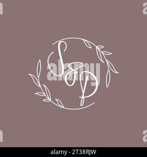 SP wedding initials monogram logo ideas vector graphic Stock Vector