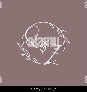 QZ wedding initials monogram logo ideas vector graphic Stock Vector