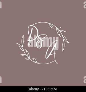 PA wedding initials monogram logo ideas vector graphic Stock Vector