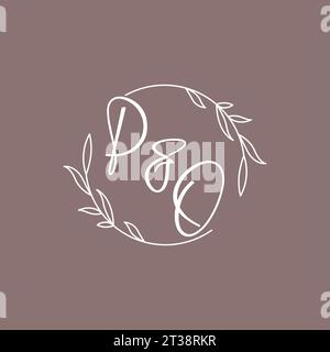 PO wedding initials monogram logo ideas vector graphic Stock Vector