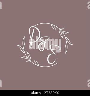 PE wedding initials monogram logo ideas vector graphic Stock Vector
