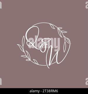 QW wedding initials monogram logo ideas vector graphic Stock Vector