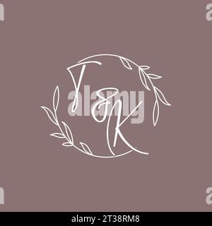 TK wedding initials monogram logo ideas vector graphic Stock Vector