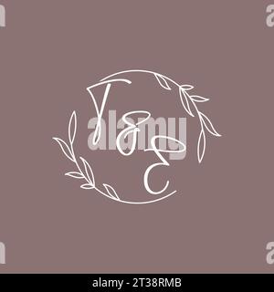 TE wedding initials monogram logo ideas vector graphic Stock Vector