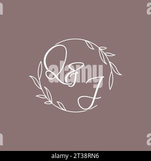 QJ wedding initials monogram logo ideas vector graphic Stock Vector