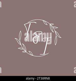 TI wedding initials monogram logo ideas vector graphic Stock Vector