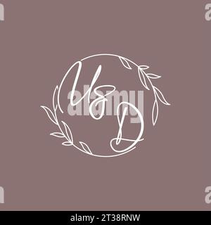 UD wedding initials monogram logo ideas vector graphic Stock Vector