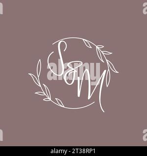 SM wedding initials monogram logo ideas vector graphic Stock Vector