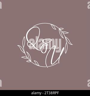 QU wedding initials monogram logo ideas vector graphic Stock Vector