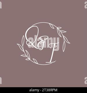 QI wedding initials monogram logo ideas vector graphic Stock Vector