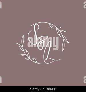 SL wedding initials monogram logo ideas vector graphic Stock Vector