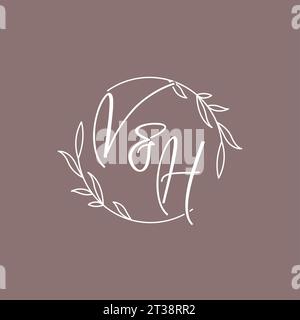 VH wedding initials monogram logo ideas vector graphic Stock Vector