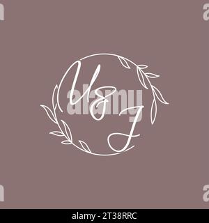 UJ wedding initials monogram logo ideas vector graphic Stock Vector