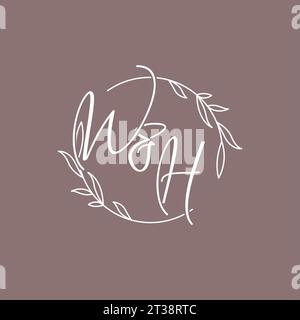 WH wedding initials monogram logo ideas vector graphic Stock Vector