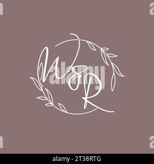 WR wedding initials monogram logo ideas vector graphic Stock Vector