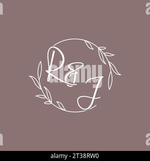 RJ wedding initials monogram logo ideas vector graphic Stock Vector