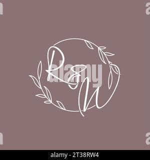 RW wedding initials monogram logo ideas vector graphic Stock Vector