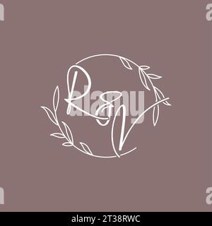 RV wedding initials monogram logo ideas vector graphic Stock Vector
