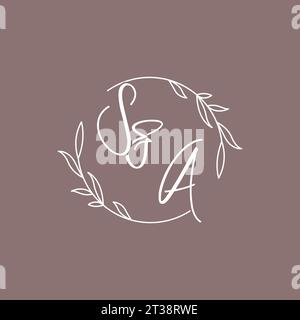 SA wedding initials monogram logo ideas vector graphic Stock Vector