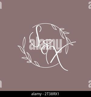 SX wedding initials monogram logo ideas vector graphic Stock Vector