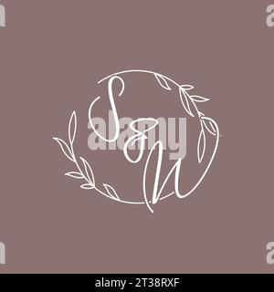 SW wedding initials monogram logo ideas vector graphic Stock Vector