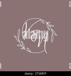 VN wedding initials monogram logo ideas vector graphic Stock Vector