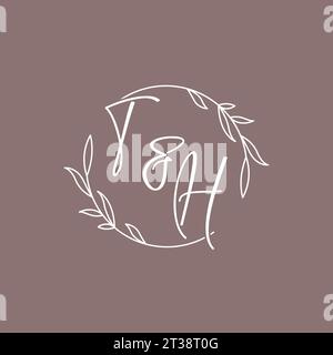 TH wedding initials monogram logo ideas vector graphic Stock Vector