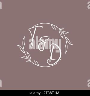 TD wedding initials monogram logo ideas vector graphic Stock Vector