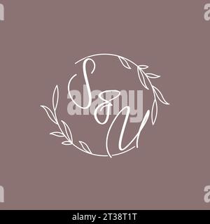 SU wedding initials monogram logo ideas vector graphic Stock Vector