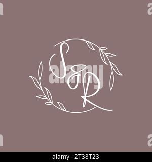 SR wedding initials monogram logo ideas vector graphic Stock Vector