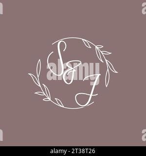 SJ wedding initials monogram logo ideas vector graphic Stock Vector